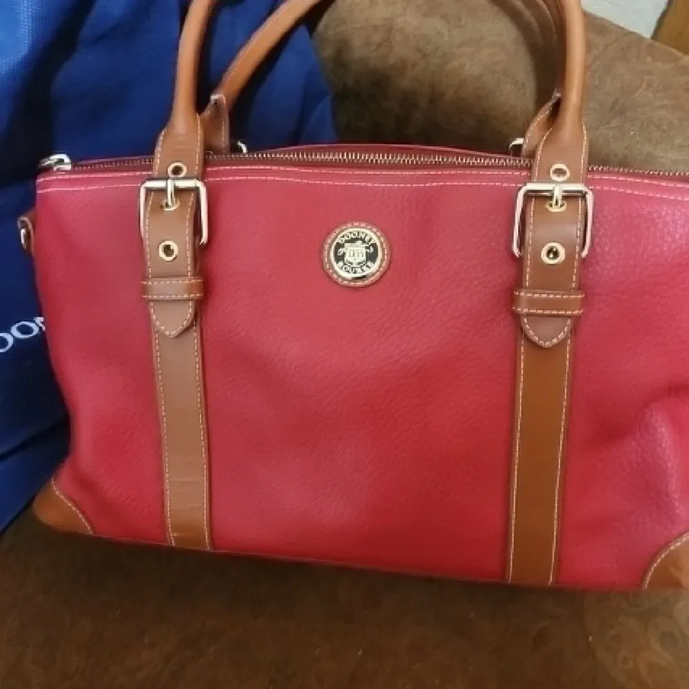 DOONEY and BOURKE Red and Tan Leather Handbag